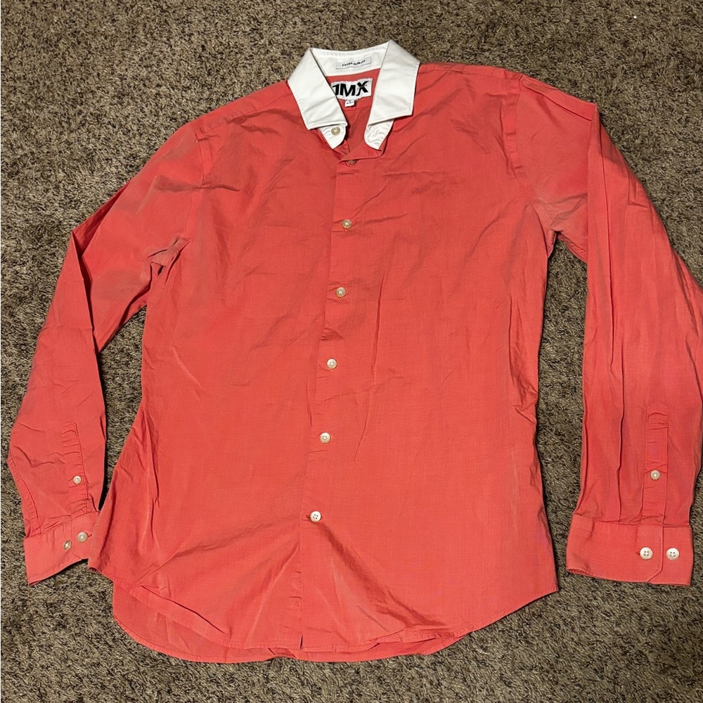 Express 1MX Coral Long Sleeve Button down Dress shirt Size-Large 16-16 1/2